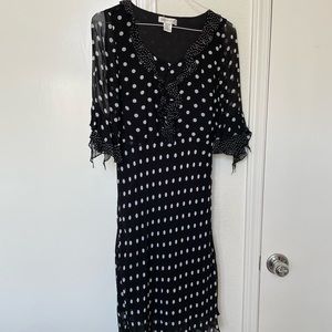 Polka dot black and white dress size 8